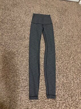 LuLuLemon Leggings Size 2 Charcoal Gray Full Length T30416 Wide Waistband